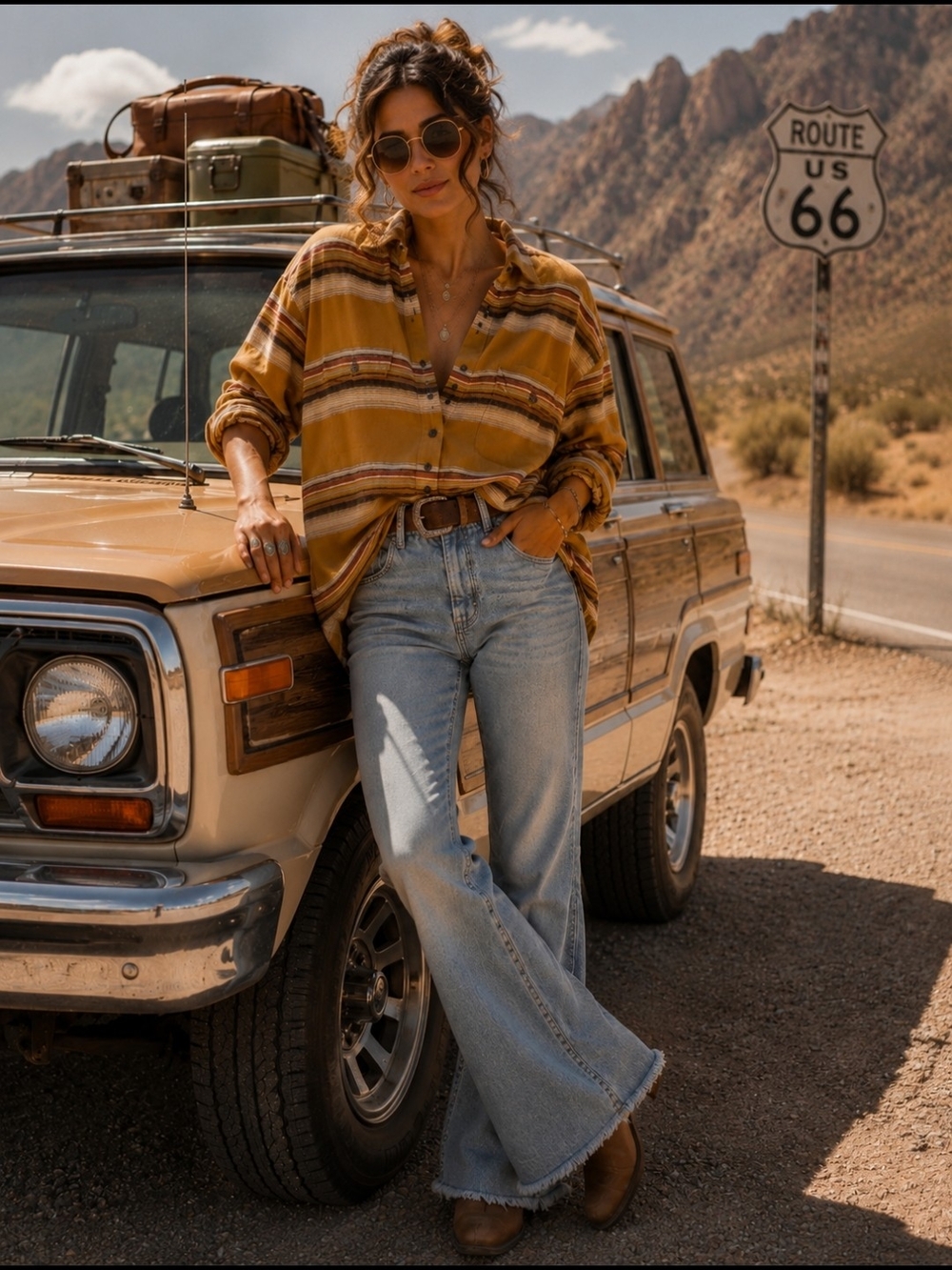 Mustard Stripe Button Down Shirt XL | Western Boho Flannel